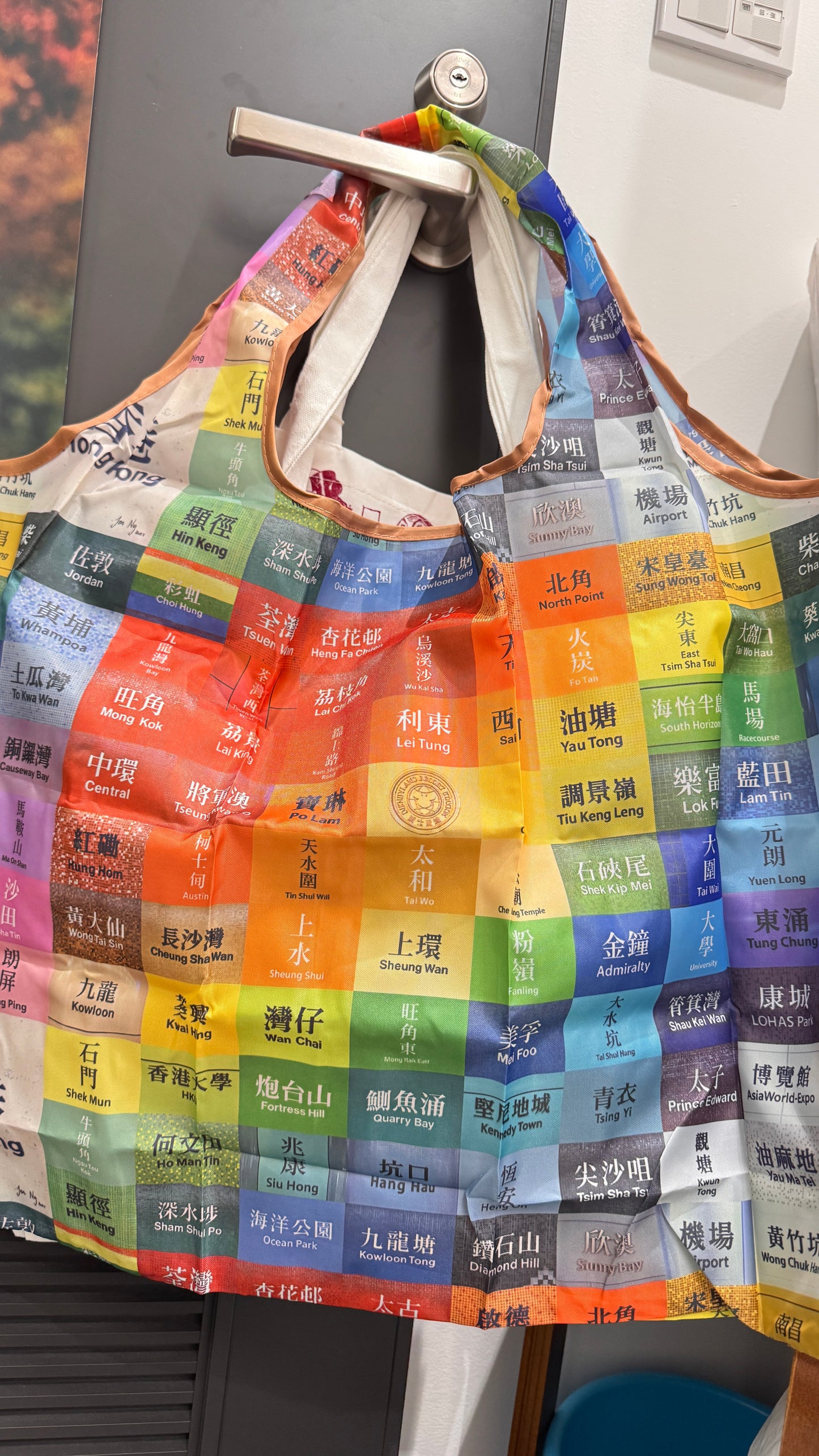 香港地名 ショッピングバッグ 虹