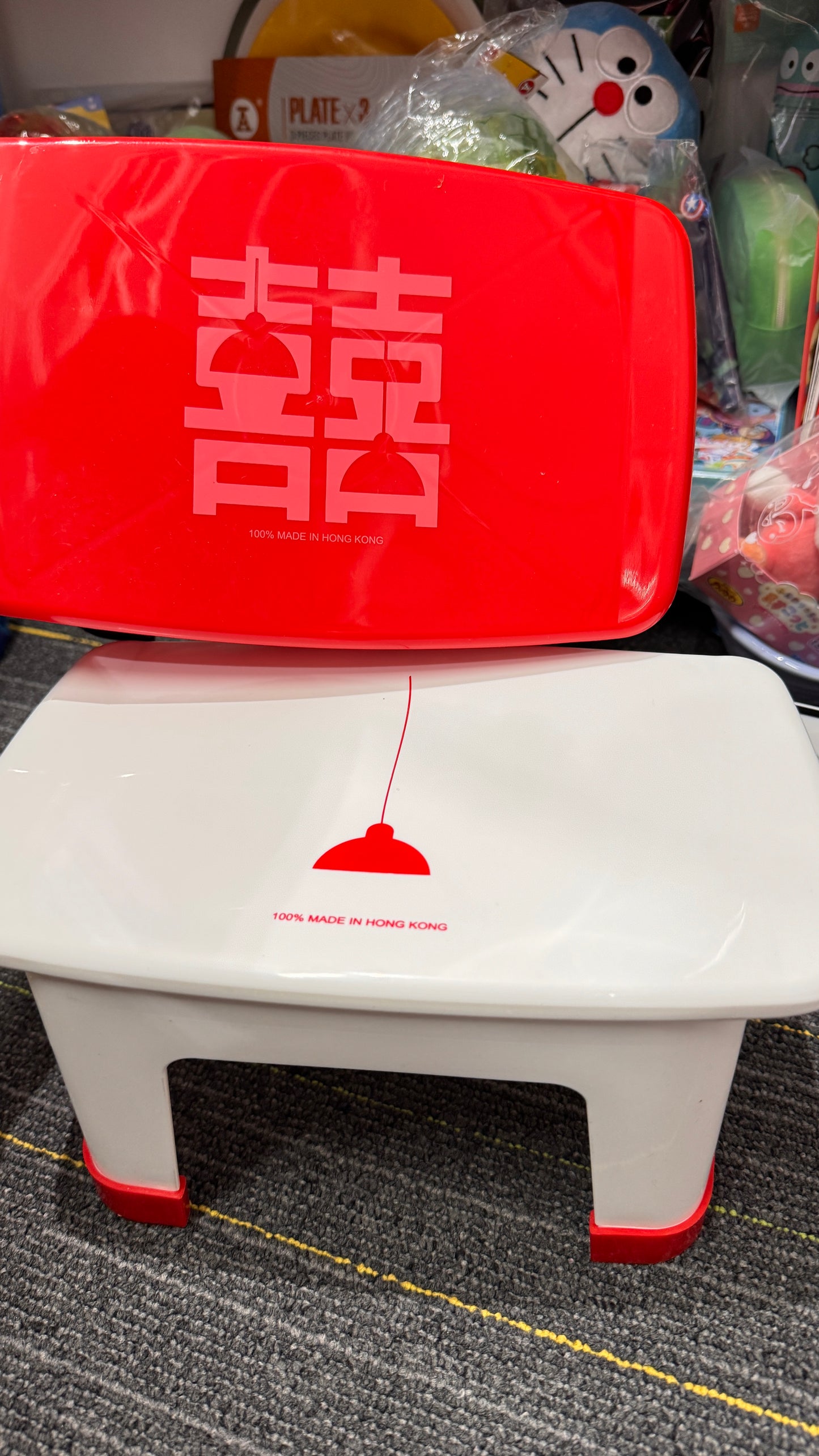 紅A 燈罩櫈仔 スツル 白 香港製