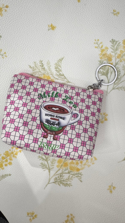 香港奶茶ミニポーチ　キーホルダー