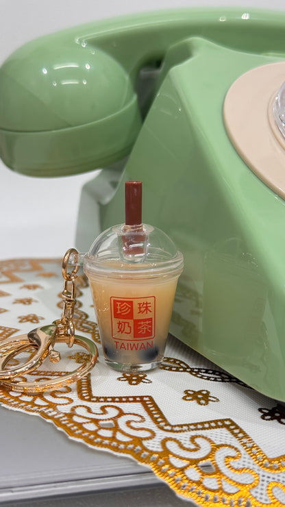 珍珠奶茶キーホルダー