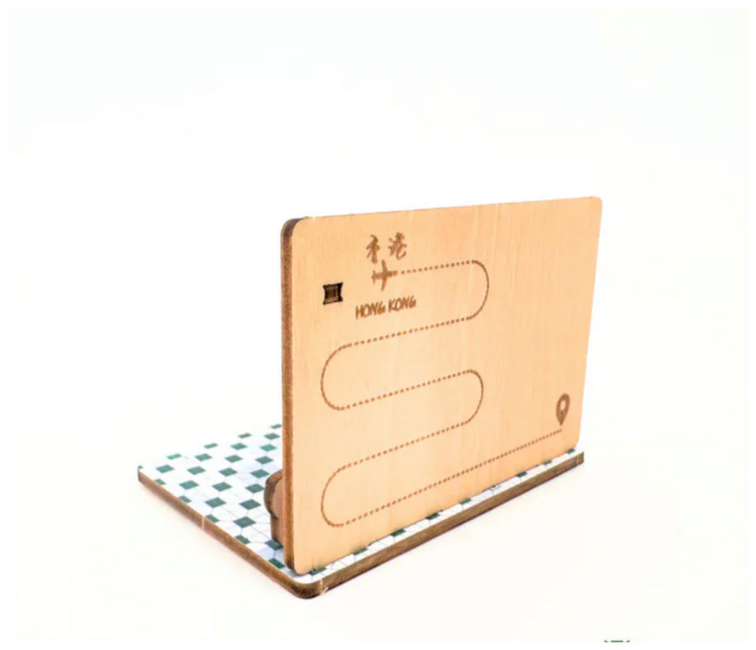 クラシックな木製ポストカード   香港カフェ  茶餐廳