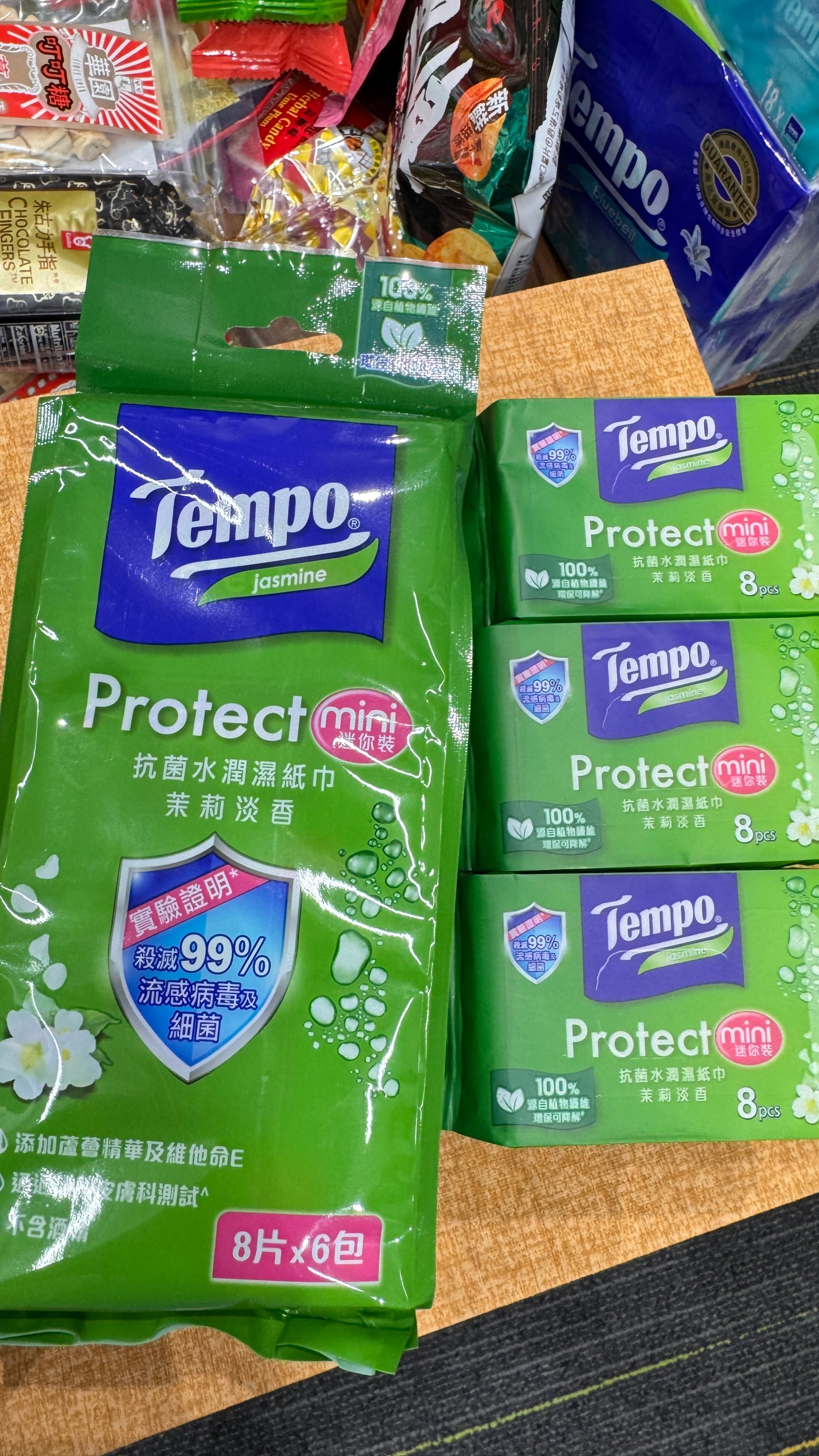Tempo ウェットティッシュ　ジャスミンの香り　６パック