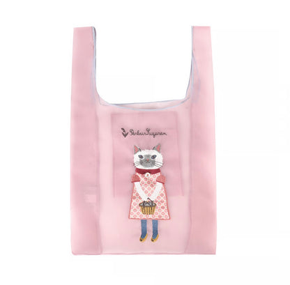 パーラーすずらん堂　シフォン生地　サブバッグ　すずらんさん柄