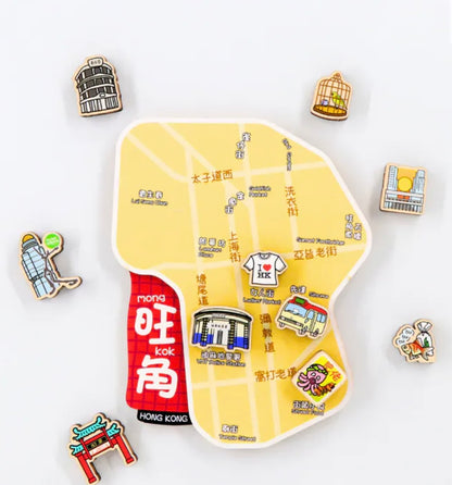 旺角 ミニ香港マップマグネット