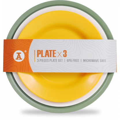 紅A  三色圓碟套裝  3色ラウンドプレートセット　香港製