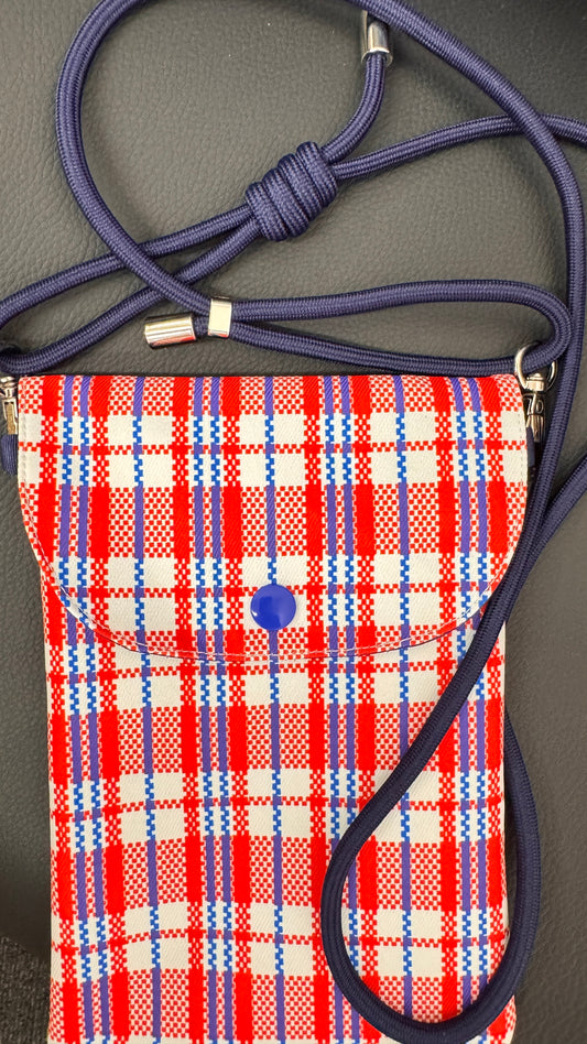 紅白藍のクロスボディバッグ　cross body bag　香港製