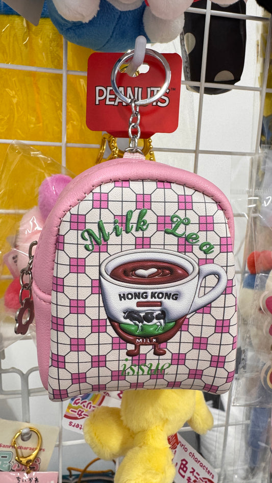 Hong Kong Milk tea ミニポーチキーホルダー　ピンク