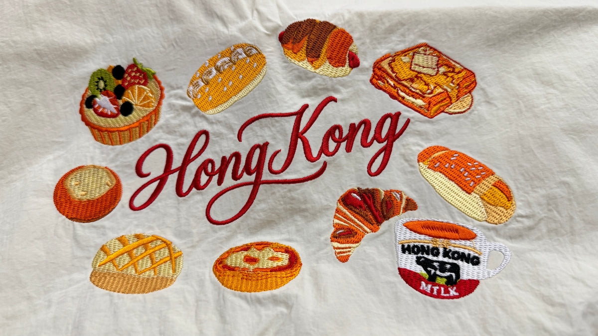 香港美食　刺繍トート　