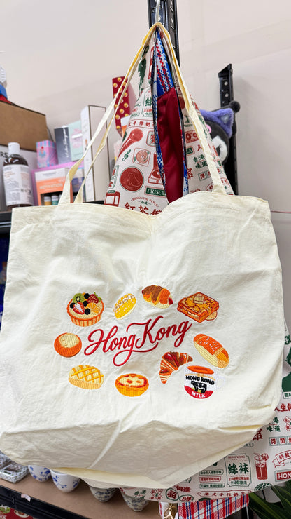 香港美食　刺繍トート　