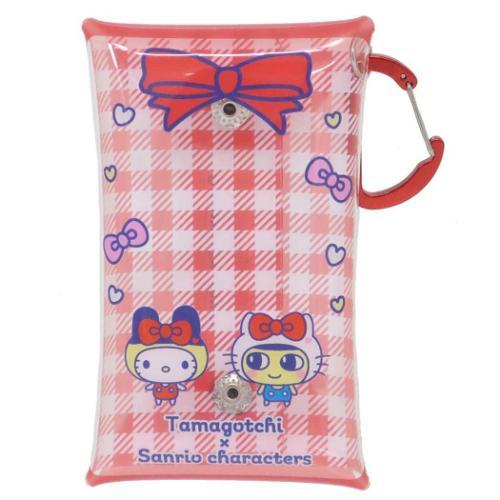 たまごっちxサンリオキャラクターズ グッズ ミニポーチ キャラクター マルチクリアケース Sサイズ ハローキティxまめっち