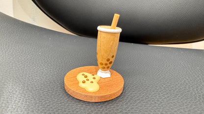 木製装飾品　珍珠奶茶