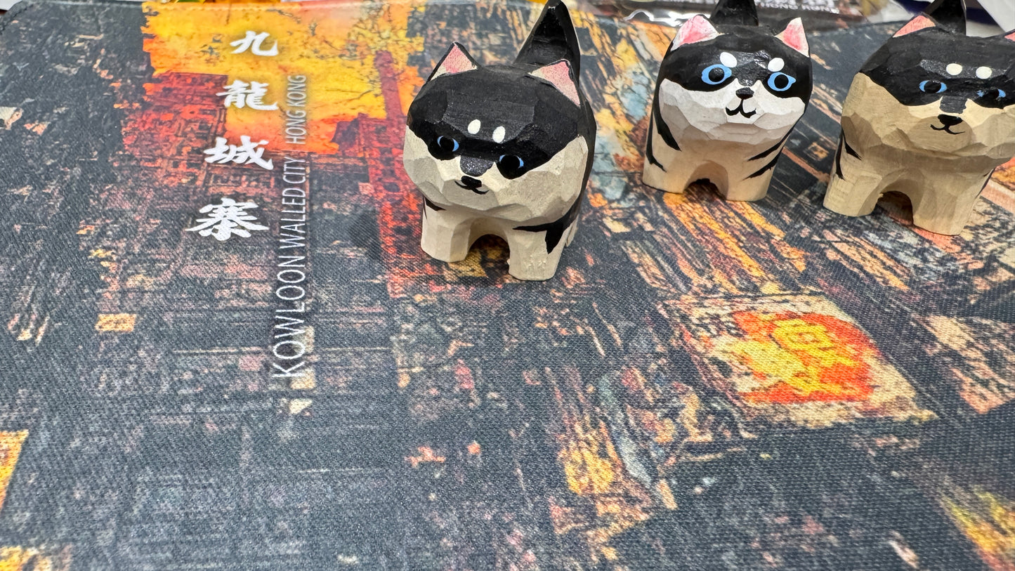 木製犬ちゃん　香港製　黒ちゃん