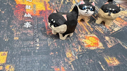 木製犬ちゃん　香港製　黒ちゃん