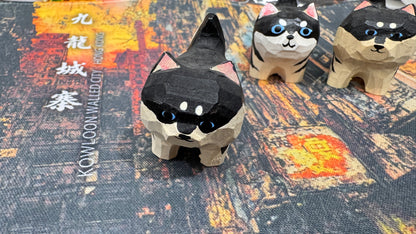 木製犬ちゃん　香港製　黒ちゃん