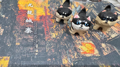 木製猫ちゃん　香港製　白ちゃん